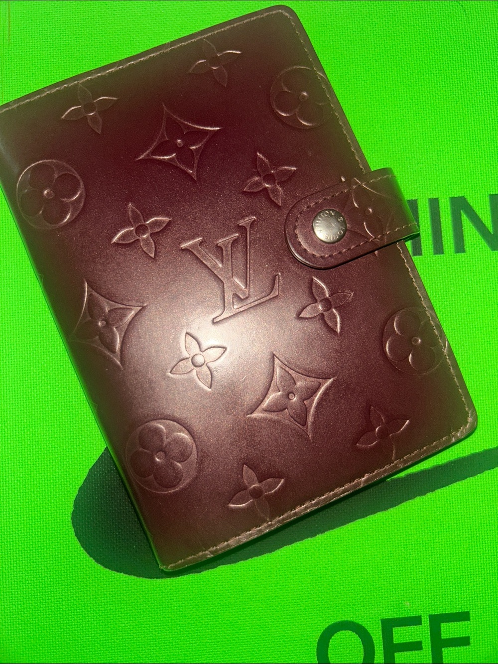 COA Vintage Louis Vuitton Matte Vernis Burgandy Monogram Agenda PM 🥳🥳❌❌